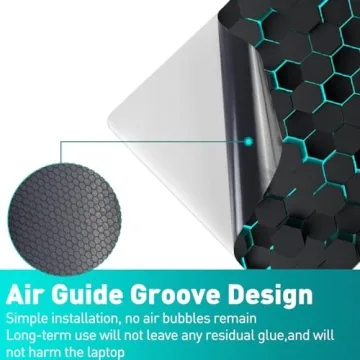 NXZGO 12.1-15.6 Inch Laptop Skin Decal, Universal Reusable Vinyl Laptop Cover Sticker, Waterproof Art Decal Protector in Black Honeycomb