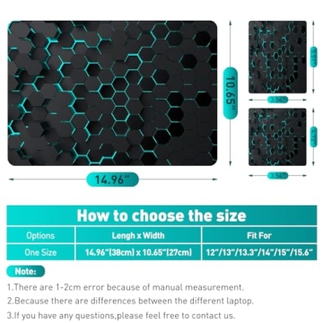 NXZGO 12.1-15.6 Inch Laptop Skin Decal, Universal Reusable Vinyl Laptop Cover Sticker, Waterproof Art Decal Protector in Black Honeycomb