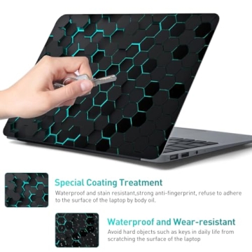NXZGO 12.1-15.6 Inch Laptop Skin Decal, Universal Reusable Vinyl Laptop Cover Sticker, Waterproof Art Decal Protector in Black Honeycomb