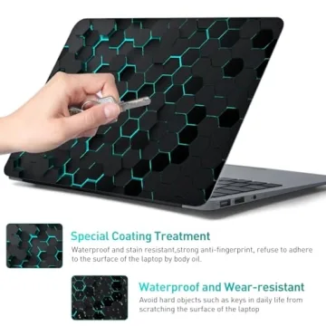 NXZGO 12.1-15.6 Inch Laptop Skin Decal, Universal Reusable Vinyl Laptop Cover Sticker, Waterproof Art Decal Protector in Black Honeycomb