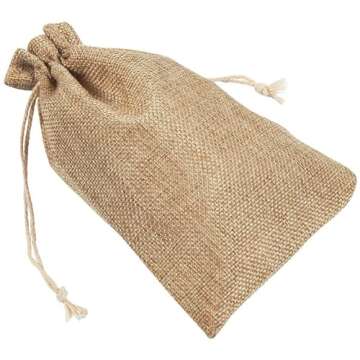 Jute Drawstring Bags for Wedding Party Favor, Jewelry Pouch, Gifts (24 Pack)