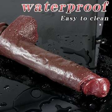 Realistic Movable Foreskin Dildos Sex Toy, 10.63 inch Dual Layer Big Silicone Dildo Penis with Strong Suction Cup for Vaginal or Anal Play, Soft Lifelike Huge Anal Dildo Adult Toy for Women/Men