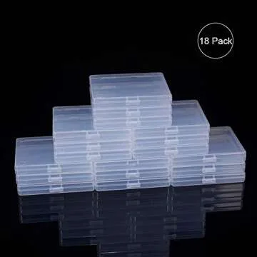 BENECREAT 18 Pack Clear Plastic Bead Storage Containers