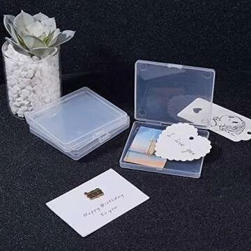 BENECREAT 18 Pack Clear Plastic Bead Storage Containers