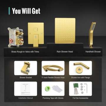 SR SUN RISE Shower System - Luxurious High Pressure Shower Set