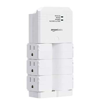 6-Outlet Surge Protector with Rotating Design - White