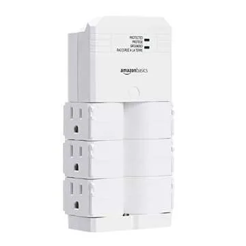 6-Outlet Surge Protector with Rotating Design - White