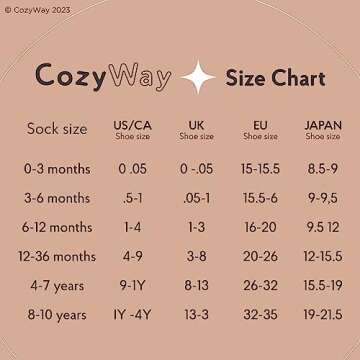 CozyWay Baby Knee High Socks For Baby Girls Infant 6-12 Months 5-5 Pack