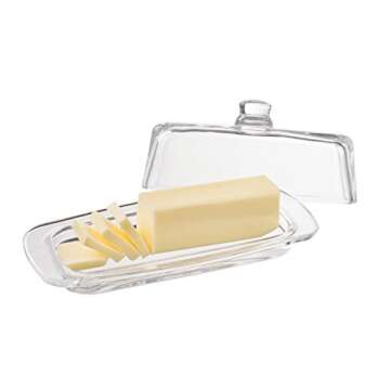 Royalty Art Glass Butter Dish with Lid - Clear Storage Container