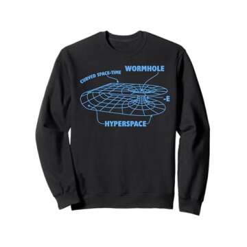 3D Diagram of a Wormhole, Space Travel, Sci Fi, Wirerrame Sweatshirt