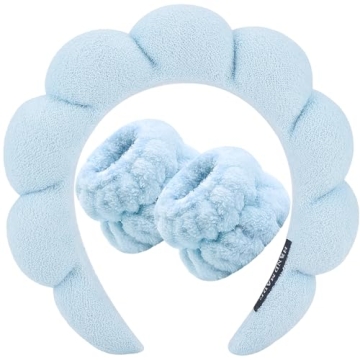 Zkptops Spa Headband and Wristband Set for Face Washing