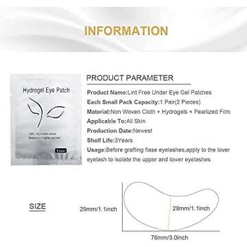 Chargenyang Eyelash Extension Gel Patches 50 Pack Comfort