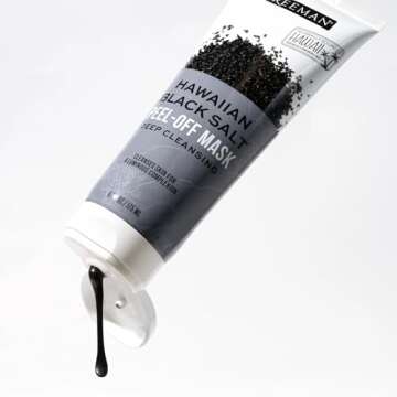 Freeman Exotic Blends Hawaiian Black Salt Peel-Off Face Mask, Detoxifying & Cleansing Facial Mask,