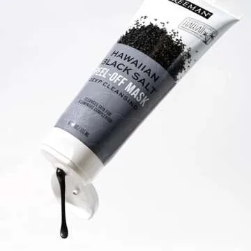 Freeman Exotic Blends Hawaiian Black Salt Peel-Off Face Mask, Detoxifying & Cleansing Facial Mask,