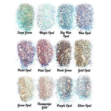 LET'S RESIN Opal Chunky Glitter Set for Crafting