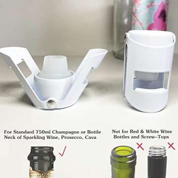 HYZ Champagne Stoppers - Stainless Steel Sparkling Wine Bottle Stopper with Pure Silicone Air Tight Seal - Professional Wine Saver for Champagne，Prosecco and Cava (1*White 1*Pink)