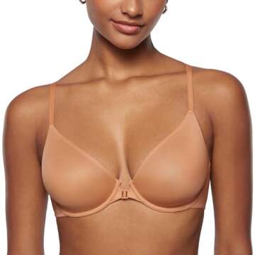 INLYRIC Women's Mesh Front Closure Bras Unlined Sheer Demi Plunge Supportive Comfortable Seamless Un...