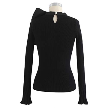 Chic Bow Tied Knit Top for Elegant Style - CHICWISH