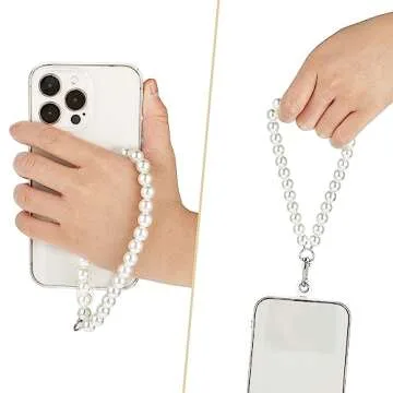 Giantree Universal Phone Lanyard, Mobile Phone Chain Beads with 2Pcs Back Patch Phone Pendant Wrist ...