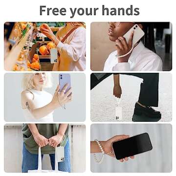 Giantree Universal Phone Lanyard, Mobile Phone Chain Beads with 2Pcs Back Patch Phone Pendant Wrist Strap Compatible with Most Cell Phones Mobile Phone Case