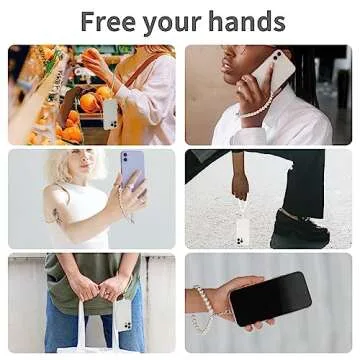 Giantree Universal Phone Lanyard, Mobile Phone Chain Beads with 2Pcs Back Patch Phone Pendant Wrist Strap Compatible with Most Cell Phones Mobile Phone Case