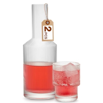 Elegant Large Bedside Carafe and Glass Set for Hydration