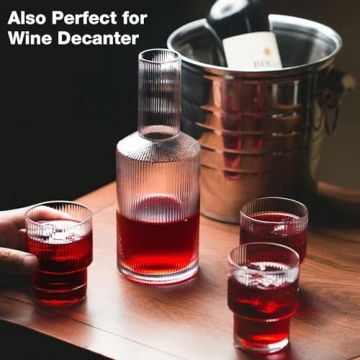 Elegant Large Bedside Carafe and Glass Set for Hydration