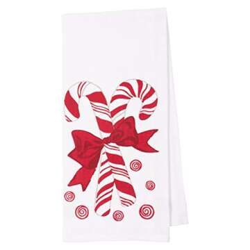 KAF Home Pantry Kitchen Holiday Dish Towel Set of 4, 100-Percent Cotton, 18 x 28-inch (Candy Cane Mi...