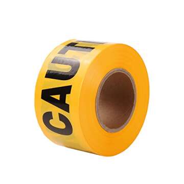 TopSoon Non-Adhesive Yellow Caution Tape 3-Inch by 1000-Feet Do Not Enter Tape Roll, Highly Visible Barricade Tape Premium Weatherproof Safety Barrier Tape