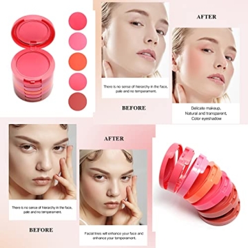 UCANBE 5-Color Matte Blush Palette Waterproof Long-Lasting