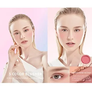 UCANBE 5-Color Matte Blush Palette Waterproof Long-Lasting