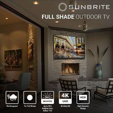 SunBrite Veranda 2 Series 55-inch Full Shade Outdoor TV - 4K Ultra HD HDR Weatherproof Television wi...