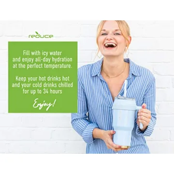 Reduce Tumbler 40 oz White Powdercoat Eco-Friendly Hydration