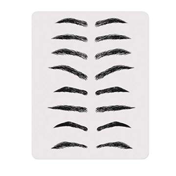 Blank Tattoo Skin, Gospire 10pcs 8x6in Double Sided Fake Eyebrow Tattoo Practice Skins for Beginners and Experienced Artists (Silicone Type)