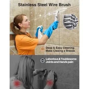 kHelfer Rechargeable Electric Grout Brush with Built-in Battery, Upgraded KH6A Stainless Steel Wire Power Brush & IPX7 Waterproof, Cordless Cleaning Brush & 5 Replacement Heads for Grout, Crevice
