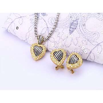 UNY JEWEL Brands fashion heart women jewelry sets, Austrian crystal,necklace jewelry sets best gifts