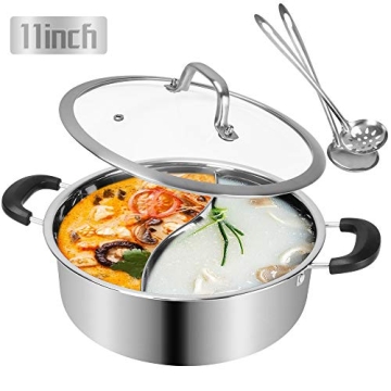 Yuanyang Stainless Steel Shabu Hot Pot with Dual-Divider