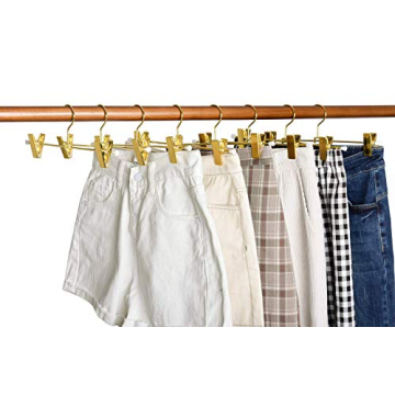 Amber Home 20 Pack Stylish Gold Metal Pants Hangers