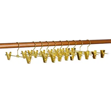 Amber Home 20 Pack Stylish Gold Metal Pants Hangers