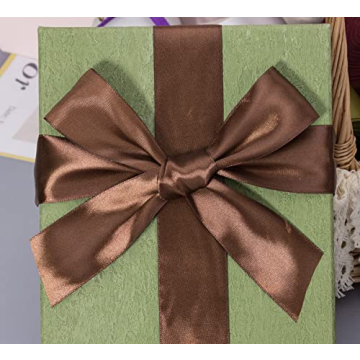 Premium YASEO 1 1/2 Inch Brown Satin Ribbon for Crafts and Gifts