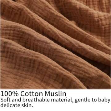 Muslin Nursing Pillow Cover Soft 100% Cotton Feeding Pillow Slipcover Fits Standard Infant Nursing P...