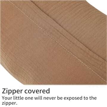 Muslin Nursing Pillow Cover Soft 100% Cotton Feeding Pillow Slipcover Fits Standard Infant Nursing Pillow or Positioner for Baby Girl and Boy, Brown