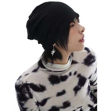 Punk Star Pendant Baroque Pearl Necklace for Women Asymmetric Black White Beads Necklace Choker Jewelry Gift (Ear Studs)