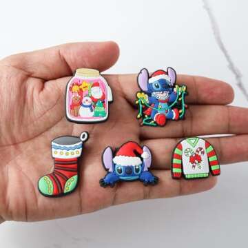 SAY OUT 30Pcs Christmas Shoe Charms for Shoes,Santa Claus Deer Snowman Christmas Tree Cartoon Shoe Charms for Teen Boys Girls Men Women Christmas Party Gift