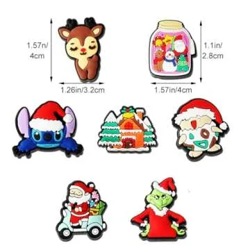 SAY OUT 30Pcs Christmas Shoe Charms for Shoes,Santa Claus Deer Snowman Christmas Tree Cartoon Shoe Charms for Teen Boys Girls Men Women Christmas Party Gift