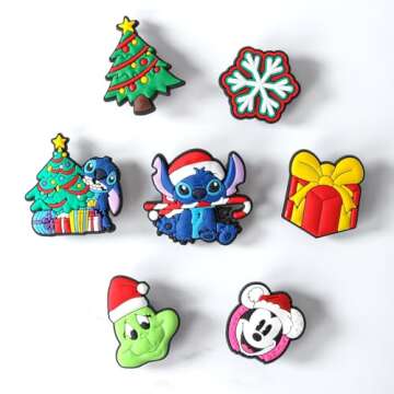 SAY OUT 30Pcs Christmas Shoe Charms for Shoes,Santa Claus Deer Snowman Christmas Tree Cartoon Shoe Charms for Teen Boys Girls Men Women Christmas Party Gift