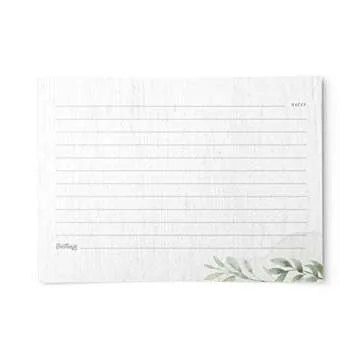 Farmhouse Greenery Recipe Cards from Dashleigh - 48 Cards, 4x6 inches, Water-Resistant