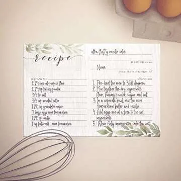 Farmhouse Greenery Recipe Cards - 48 Stylish Cards