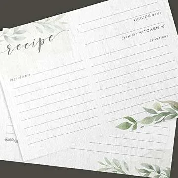 Farmhouse Greenery Recipe Cards - 48 Stylish Cards