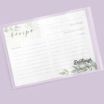 Farmhouse Greenery Recipe Cards - 48 Stylish Cards
